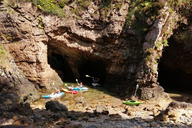 7 Arches Kayak Tour - The private beach with a waterfall inside a cave