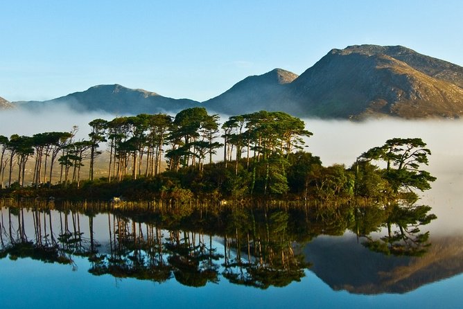 Castles of Connemara tour departing Galway city. Guided. Full day - Sky Road viewpoints and Clifden Castle: Gothic Revival, then ruin