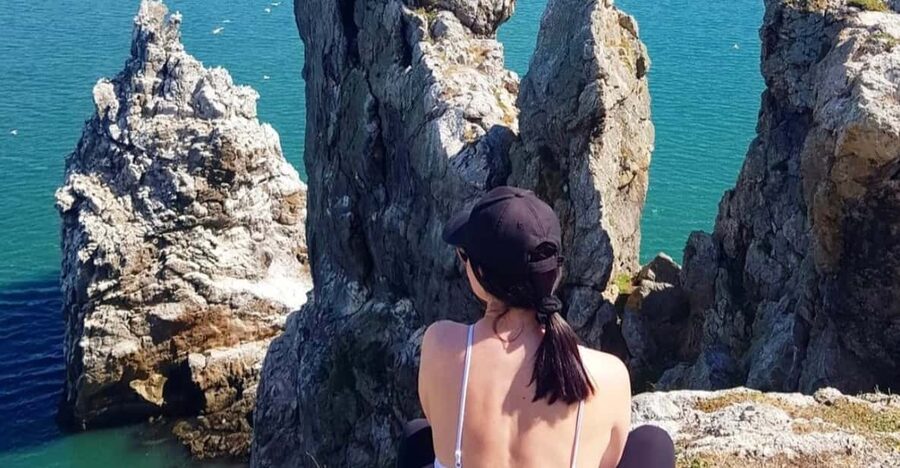 Dublin: Ferry from Howth to Ireland's Eye island - West-facing beach and sea swim: when the water is clear and accessible