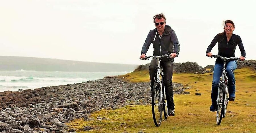 Ebiking on Inishmore island. Aran islands. Self-guided - Dun Aonghasa: the big ringed fort stop that anchors the day