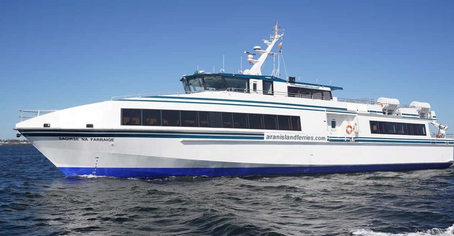 Rossaveel, Galway: Ferry Transfer to Inis Mór (Aran Islands) - On-board comfort with a full bar, and the crowd reality